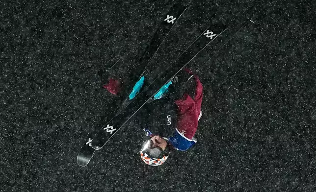 Austria's Lara Wolf competes during the women's freestyle skiing big air finals at the 2026 Winter Olympics, in Livigno, Italy, Monday, Feb. 16, 2026. (AP Photo/Gregory Bull)