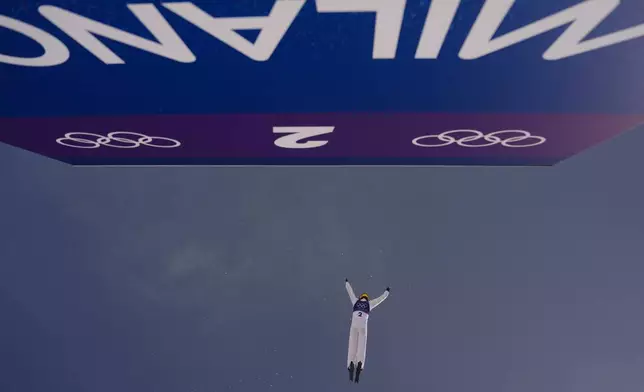 China's Fanyu Kong (2) practices before the women's freestyle skiing aerials qualifications at the 2026 Winter Olympics, in Livigno, Italy, Wednesday, Feb. 18, 2026. (AP Photo/Julia Demaree Nikhinson)