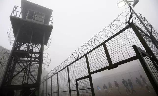 Inmates play rugby at the Valparaiso Prison Complex in Valparaiso, Chile, as part of a social reintegration program, Thursday, Jan. 29, 2026. (AP Photo/Cristobal Escobar)
