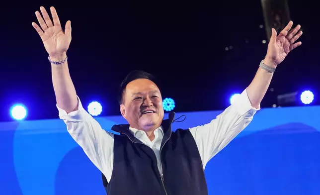 File - Thailand's Prime Minister and leader of Bhumjaithai Party Anutin Charnvirakul, attends an election campaign, in Bangkok, Thailand, Jan. 30, 2026. (AP Photo/Sakchai Lalit, File)