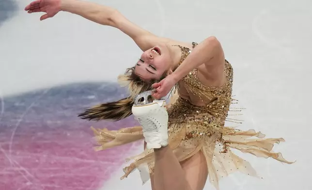 Alysa Liu of the United States competes during the women's figure skating free program at the 2026 Winter Olympics, in Milan, Italy, Thursday, Feb. 19, 2026. (AP Photo/Francisco Seco)