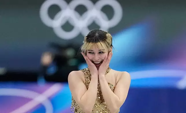 Alysa Liu of the United States competes during the women's figure skating free program at the 2026 Winter Olympics, in Milan, Italy, Thursday, Feb. 19, 2026. (AP Photo/Natacha Pisarenko)