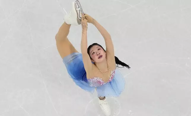 Ami Nakai of Japan competes during the women's figure skating free program at the 2026 Winter Olympics, in Milan, Italy, Thursday, Feb. 19, 2026. (AP Photo/Christophe Ena)