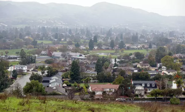 Houses are seen in San Ramon, Calif., on Dec. 31, 2025. (Scott Strazzante/San Francisco Chronicle via AP)