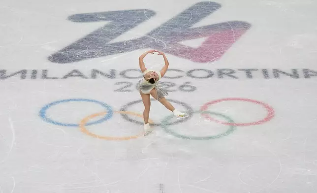 Alysa Liu of the United States competes during the figure skating women's team event at the 2026 Winter Olympics, in Milan, Italy, Friday, Feb. 6, 2026. (AP Photo/Ashley Landis)