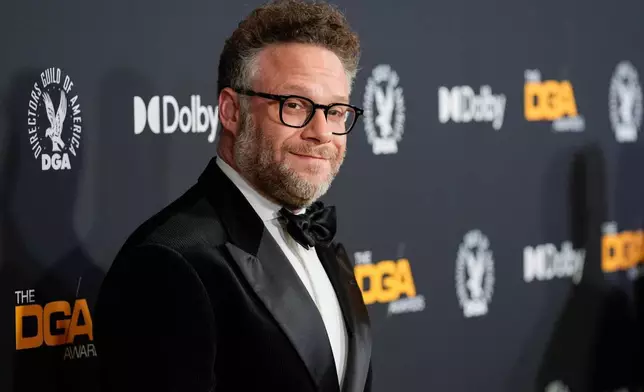 Seth Rogen arrives at the DGA Awards on Saturday, Feb. 7, 2026, at The Beverly Hilton in Beverly Hills, Calif. (AP Photo/Chris Pizzello)