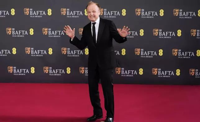 Toby Jones poses for photographers upon arrival at the 79th British Academy Film Awards, BAFTA's, in London, Sunday, Feb. 22, 2026. (AP Photo/Alberto Pezzali)