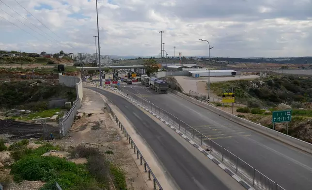 An Israeli checkpoint between Israel and the West Bank near the West Bank village of Nilin, Monday, Jan. 19, 2026. (AP Photo/Nasser Nasser)