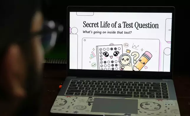 A person uses an AI or Artificial Intelligence applications on his laptop in New Delhi, India, on Feb. 13, 2026. (AP Photo/Piyush Nagpal)