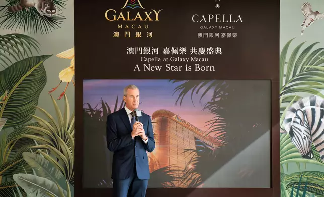 Mr Kevin Kelley, Chief Operating Officer - Macau of Galaxy Entertainment Group delivers his welcome remarks at the Opening Ceremony of Capella at Galaxy Macau.
