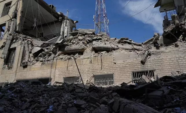The rubble of a police facility struck during the U.S.–Israeli military campaign is seen in Tehran, Iran, Wednesday, March 4, 2026. (AP Photo/Vahid Salemi)