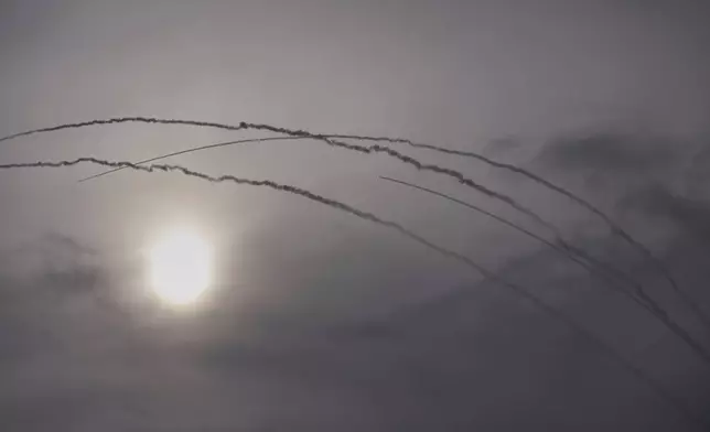 Israeli Iron Dome air defense system fires to intercept missiles from Iran over Tel Aviv, Israel, Thursday, March 26, 2026. (AP Photo/Ohad Zwigenberg) ADDITION: Adding that the missiles came from Iran.