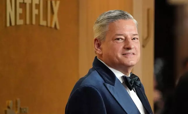 Ted Sarandos arrives at the 32nd Annual Actor Awards on Sunday, March 1, 2026, at the Shrine Auditorium and Expo Hall in Los Angeles. (Photo by Jordan Strauss/Invision/AP)