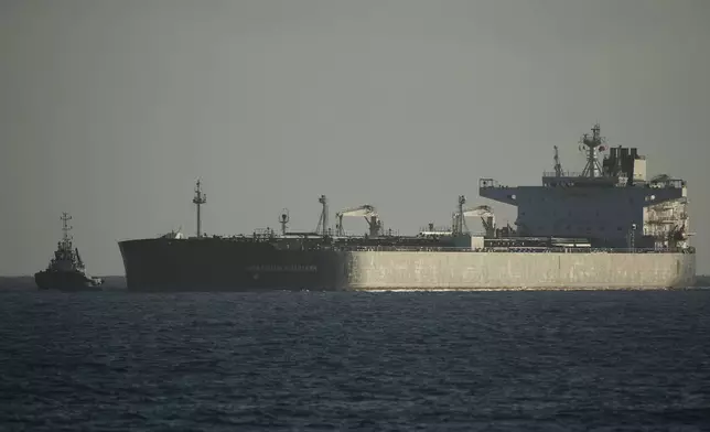 Russian-flagged oil tanker Anatoly Kolodkin arrives in Matanzas, Cuba, Tuesday, March 31, 2026. (AP Photo/Ramon Espinosa)