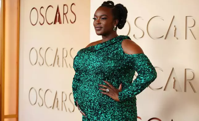 Wunmi Mosaku arrives at the Oscars on Sunday, March 15, 2026, at the Dolby Theatre in Los Angeles. (Photo by Jordan Strauss/Invision/AP)