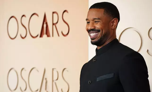 Michael B. Jordan arrives at the Oscars on Sunday, March 15, 2026, at the Dolby Theatre in Los Angeles. (Photo by Jordan Strauss/Invision/AP)