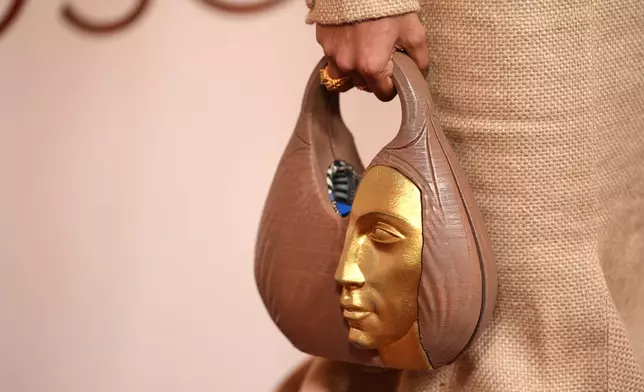 Alice Carvalho arrives at the Oscars on Sunday, March 15, 2026, at the Dolby Theatre in Los Angeles. (Photo by Richard Shotwell/Invision/AP)