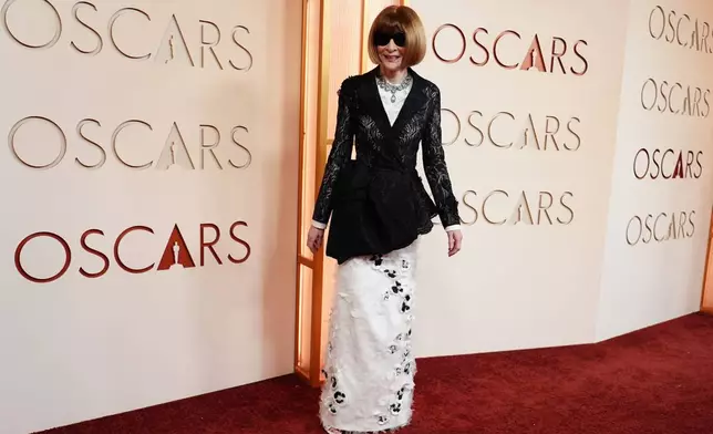 Anna Wintour arrives at the Oscars on Sunday, March 15, 2026, at the Dolby Theatre in Los Angeles. (Photo by Richard Shotwell/Invision/AP)
