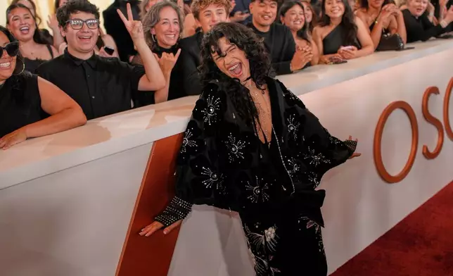Odessa A'zion arrives at the Oscars on Sunday, March 15, 2026, at the Dolby Theatre in Los Angeles. (AP Photo/John Locher)
