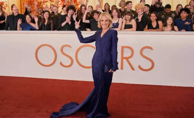 Marlee Matlin arrives at the Oscars on Sunday, March 15, 2026, at the Dolby Theatre in Los Angeles. (AP Photo/John Locher)