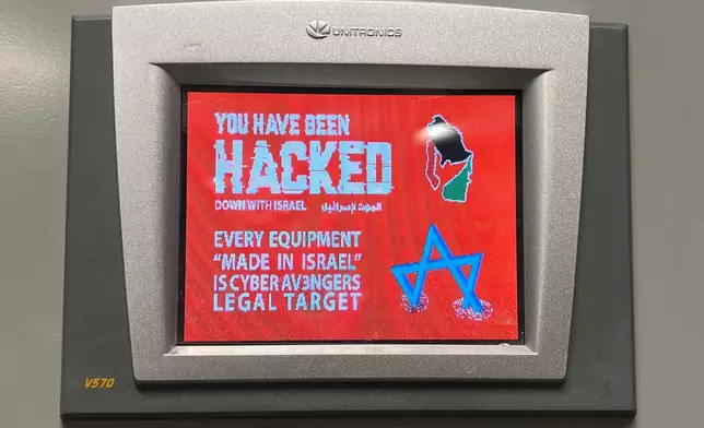 FILE - This photo provided by the Municipal Water Authority of Aliquippa shows the screen of a Unitronics device that was hacked in Aliquippa, Pa., Nov. 25, 2023. (Municipal Water Authority of Aliquippa via AP, File)