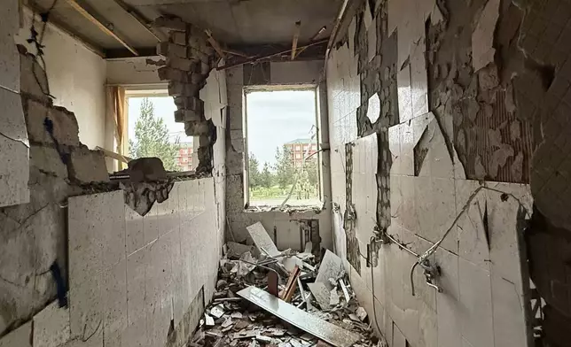This image shows damages of a school in Julfa following, what Azerbaijan's Foreign Ministry says was a drone attack carried out by Iran, on its exclave of Nakhchivan, Azerbaijan, Thursday, March 5, 2026. (AP Photo)