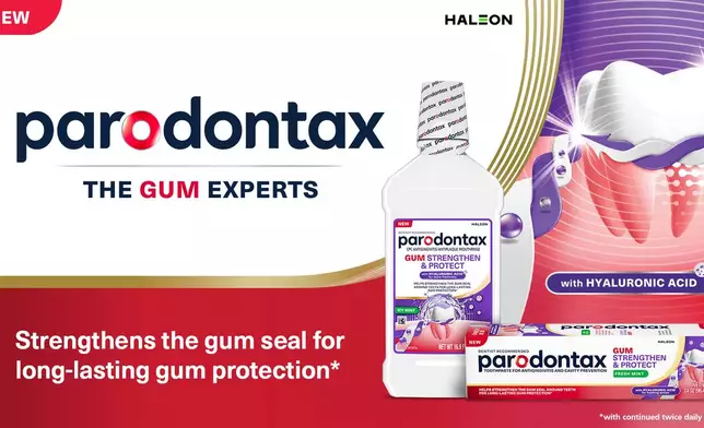 parodontax expands its gum care portfolio with NEW Gum Strengthen &amp; Protect Toothpaste and Mouthwash with Hyaluronic Acid.