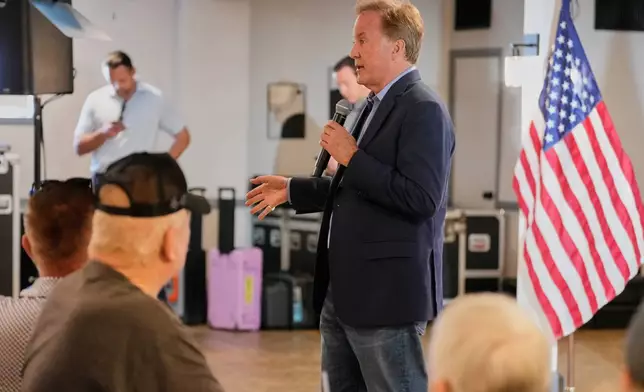 Texas Attorney General Ken Paxton, a Republican candidate for the U.S. Senate, addresses supporters during a campaign stop, Monday, March 2, 2026, in Waco, Texas. (AP Photo/Tony Gutierrez)