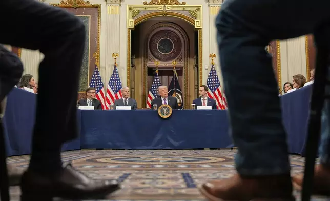 President Donald Trump speaks during an event about the Ratepayer Protection Pledge, in the Indian Treaty Room of the Eisenhower Executive Office Building on the White House complex, Wednesday, March 4, 2026, in Washington. (AP Photo/Jacquelyn Martin)