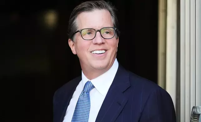 Plaintiffs attorney Mark Lanier arrives for closing arguments in a landmark trial over whether social media platforms deliberately addict and harm children on Thursday, March 12, 2026, in Los Angeles. (AP Photo/Damian Dovarganes)
