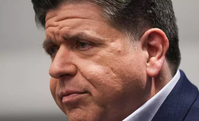 Illinois Gov. JB Pritzker attends an interview, Wednesday, March 18, 2026, in Chicago. (AP Photo/Erin Hooley)