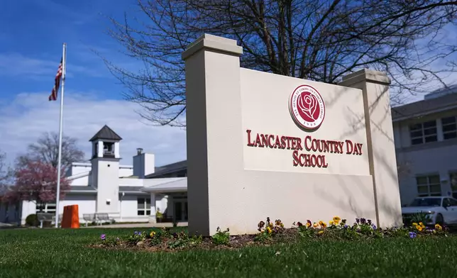 Lancaster Country Day School in Lancaster, Pa., Wednesday, March 25, 2026. (AP Photo/Matt Rourke)