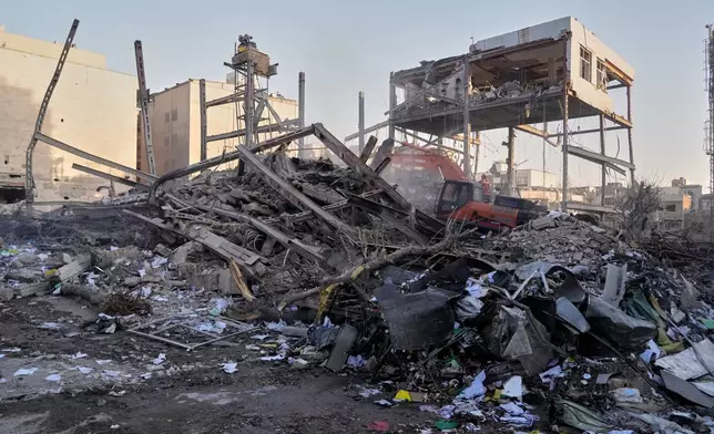 A destroyed police station is seen after it was struck amid the U.S.–Israeli military campaign in Tehran, Iran, Monday, March 2, 2026. (AP Photo/Vahid Salemi)