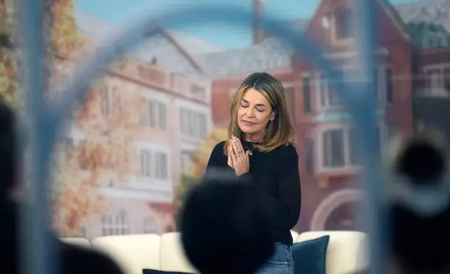 Savannah Guthrie visits the Today show at Rockefeller Plaza in New York on Thursday, March 5, 2026. (Photo by Charles Sykes/Invision/AP)