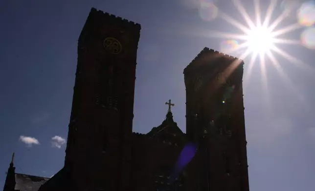 Cathedral of Saints Peter and Paul, which serves as the home church of the Roman Catholic Diocese of Providence, is seen Tuesday, Feb. 24, 2026, in Providence, R.I. (AP Photo/Charles Krupa)