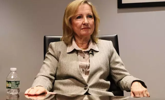 Church abuse survivor Ann Hagan Webb speaks during an interview at the Rhode Island Attorney General's Office in Providence, R.I., on Wednesday, March 4, 2026. (AP Photo/Leah Willingham)