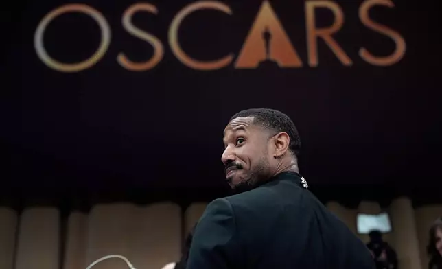 Michael B. Jordan, winner of the award for best actor in a leading role for "Sinners," attends the Governors Ball after the Oscars on Sunday, March 15, 2026, in Los Angeles. (AP Photo/John Locher)