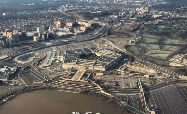 FILE - The Pentagon and the surrounding area is seen in this aerial view in Washington, Jan. 26, 2020. (AP Photo/Pablo Martinez Monsivais, File)