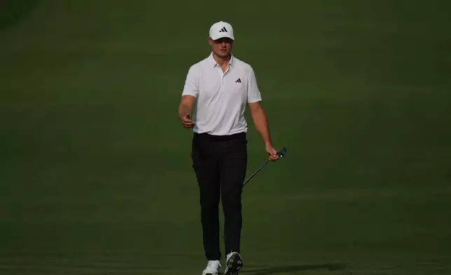 Ludvig Åberg, of Sweden, walks up the 15th fairway during the first round of the Arnold Palmer Invitational at Bay Hill golf tournament Thursday, March 5, 2026, in Orlando, Fla. (AP Photo/Matt Slocum)
