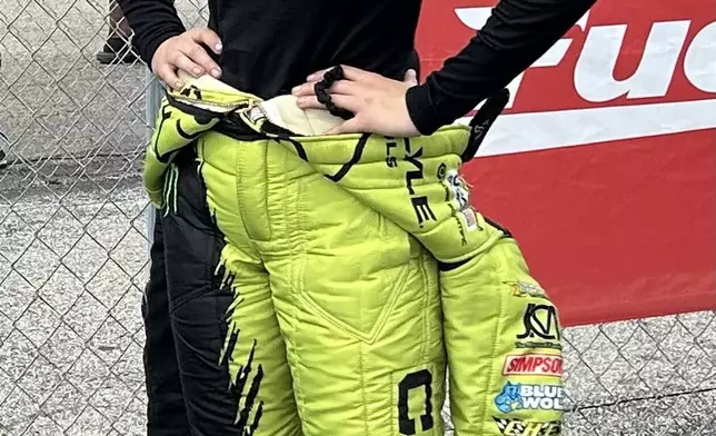 NHRA driver Maddi Gordon waits in the staging lanes before an elimination run at the Gatornationals, at Gainesville Raceway in Gainesville, Fla., Sunday, March 8, 2026. (AP Photo/Mark Long)