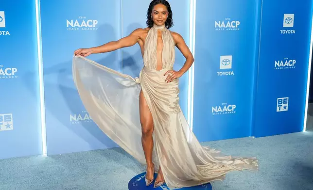 Jordan Coleman arrives at the 57th NAACP Image Awards on Saturday, Feb. 28, 2026, in Pasadena, Calif. (AP Photo/Chris Pizzello)