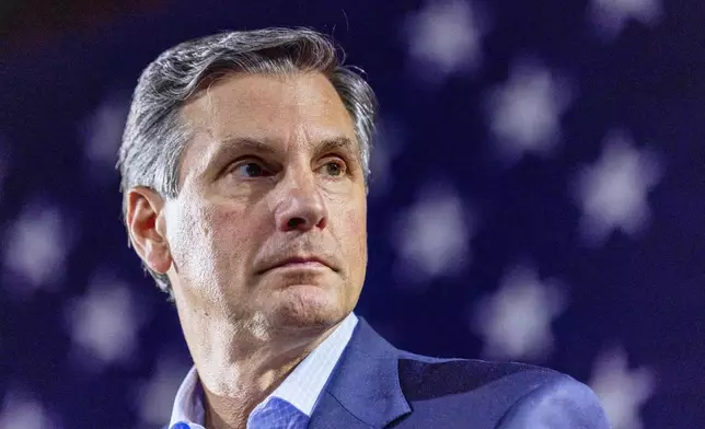 FILE - Derek Dooley, a Republican candidate for Senate in Georgia, attends an Atlanta Young Republicans campaign event, Feb. 12, 2026, in Atlanta. (AP Photo/Alyssa Pointer, File)