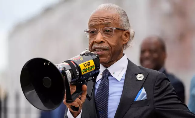 FILE - The Rev. Al Sharpton speaks ahead of the 61st Bloody Sunday Anniversary march, March 8, 2026, in Selma, Ala. (AP Photo/Mike Stewart, File)