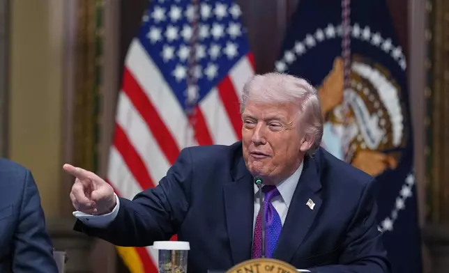 President Donald Trump speaks during an event about the Ratepayer Protection Pledge, in the Indian Treaty Room of the Eisenhower Executive Office Building on the White House complex, Wednesday, March 4, 2026, in Washington. (AP Photo/Jacquelyn Martin)