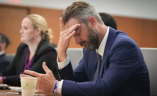 Will Steward attends a hearing about a temporary restraining order regarding Camp Mystic, at the Travis County Courthouse in Austin, Texas, on Wednesday, March 4, 2026. (Jay Janner/Austin American-Statesman via AP, Pool)