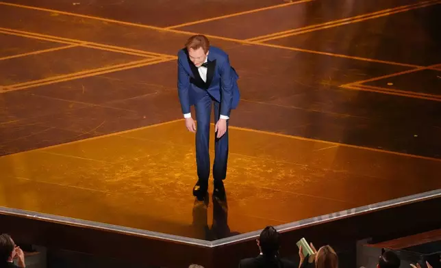 Host Conan O'Brien appears during the Oscars on Sunday, March 15, 2026, at the Dolby Theatre in Los Angeles. (AP Photo/Chris Pizzello)