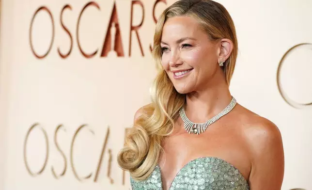 Kate Hudson arrives at the Oscars on Sunday, March 15, 2026, at the Dolby Theatre in Los Angeles. (Photo by Jordan Strauss/Invision/AP)