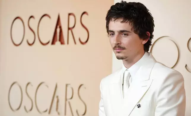 Timothee Chalamet arrives at the Oscars on Sunday, March 15, 2026, at the Dolby Theatre in Los Angeles. (Photo by Jordan Strauss/Invision/AP)