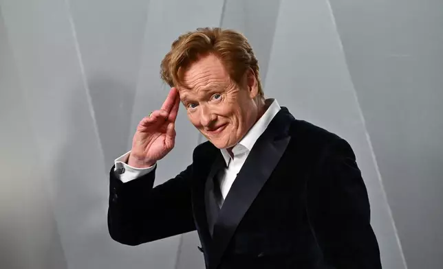 Conan O'Brien arrives at the Vanity Fair Oscar Party on Sunday, March 15, 2026, at the Los Angeles County Museum of Art in Los Angeles. (Photo by Evan Agostini/Invision/AP)