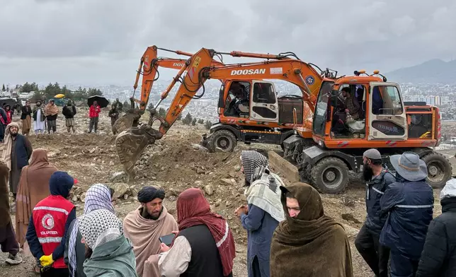 Bulldozers dig graves for victims of a Monday airstrike on a drug rehabilitation hospital in Kabul, Afghanistan, Wednesday, March 18, 2026. (AP Photo/Siddiqullah Alizai)